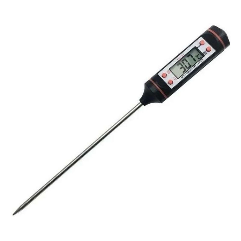 GEN - Termometro Digital De Puncion Largo Para Cocina - Negro
