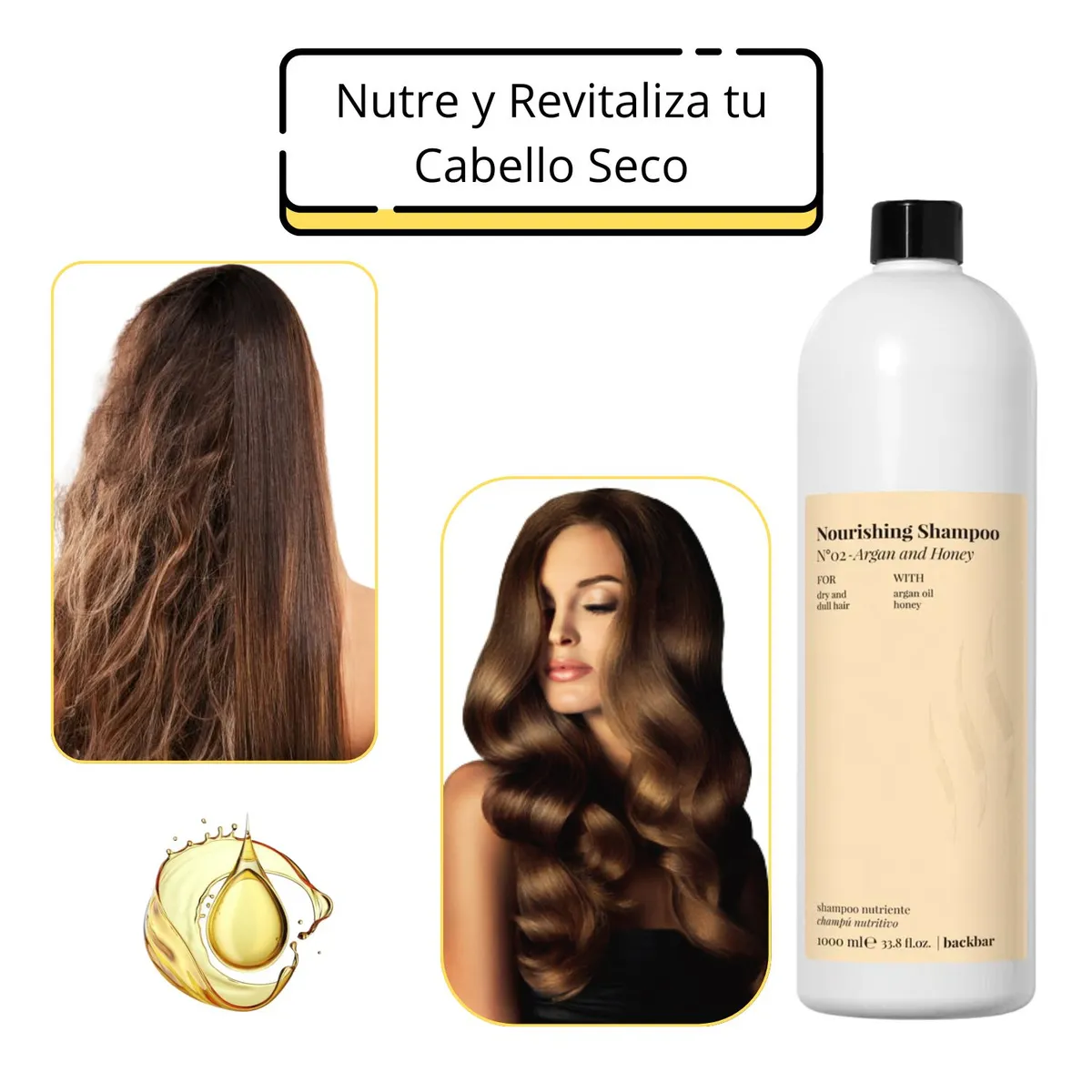 FARMAVITA - Shampoo Farmavita Backbar Nourishing N°2 Argan And Honey 1000ml