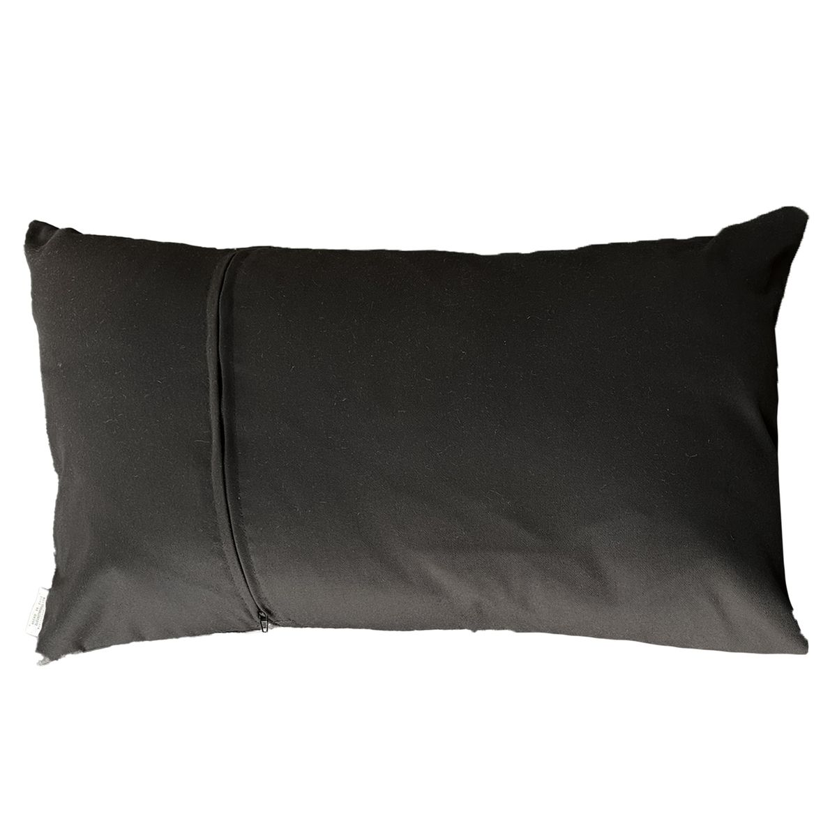 ELIZABETH PEPER - Cojín Decorativo diseño Negro Gris Ecocuero 80X40 Relleno