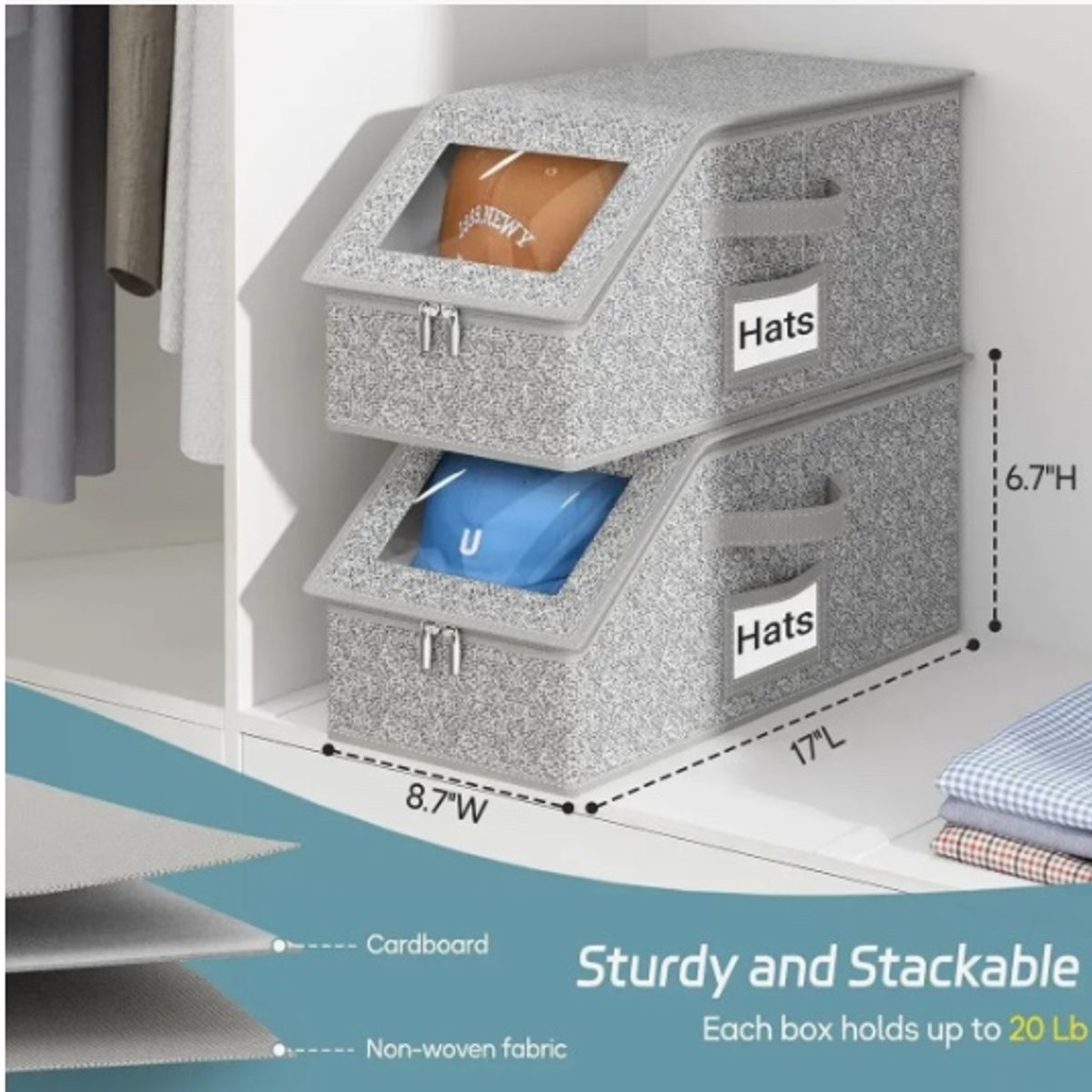 GENERICO - 2pcs Caja Organizadora Sombreros