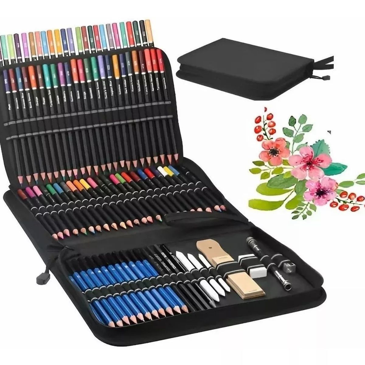MUNDO MAGIA - Kit Dibujo Estuche Profesional 95 Piezas