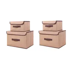 GENERICO - 4 Unidades Cajas Organizadoras De Tela Plegables Con Tapas