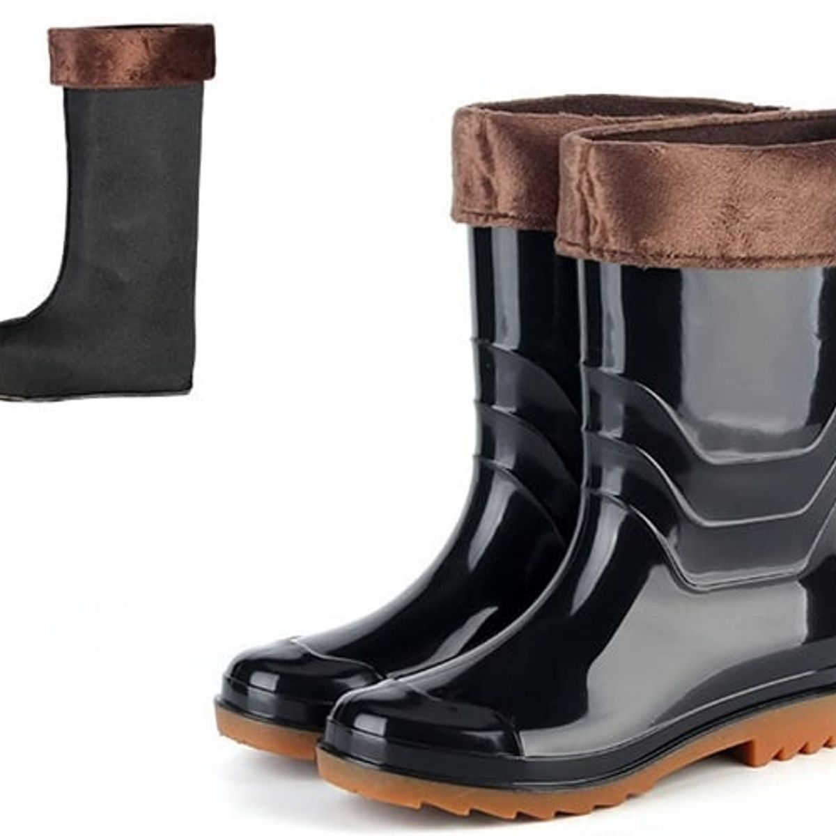 AGUALLUVIA - Botas De Agua Alta Para Hombres Resistentes Antideslizantes