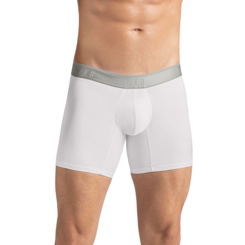LEO - Bóxer de microfibra y ajuste inteligente con diseño ergonómico en la parte frontal 033328 Blanco