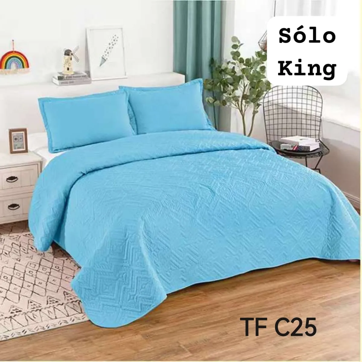 GENERICO - Cubrecamas quilt verano Liso color king