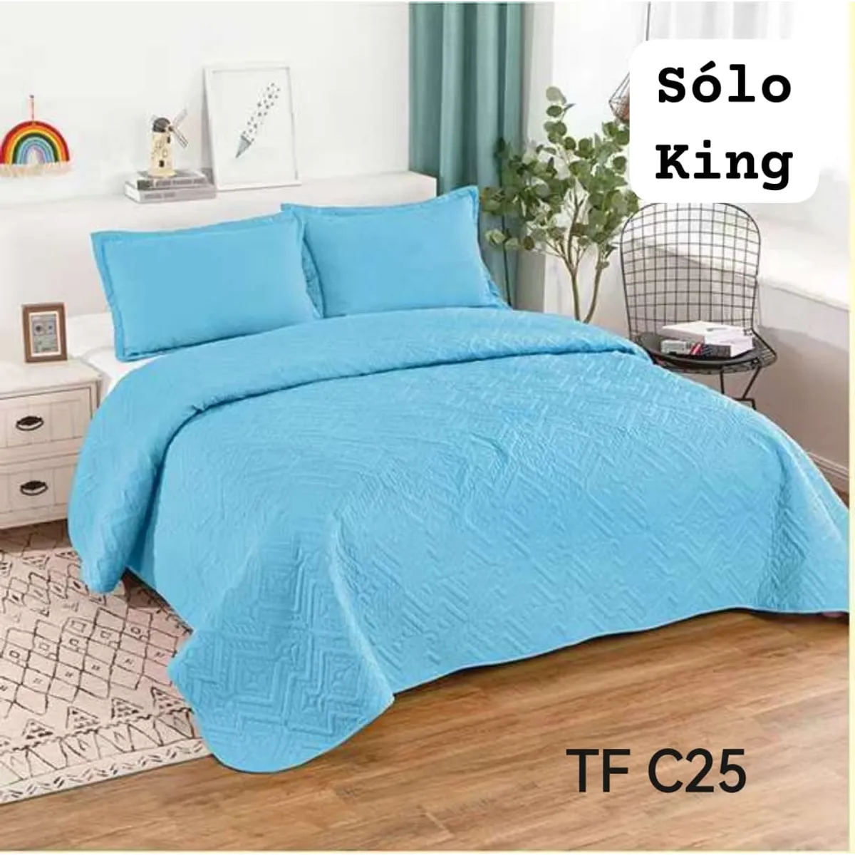 GENERICO - Cubrecamas quilt verano Liso color king