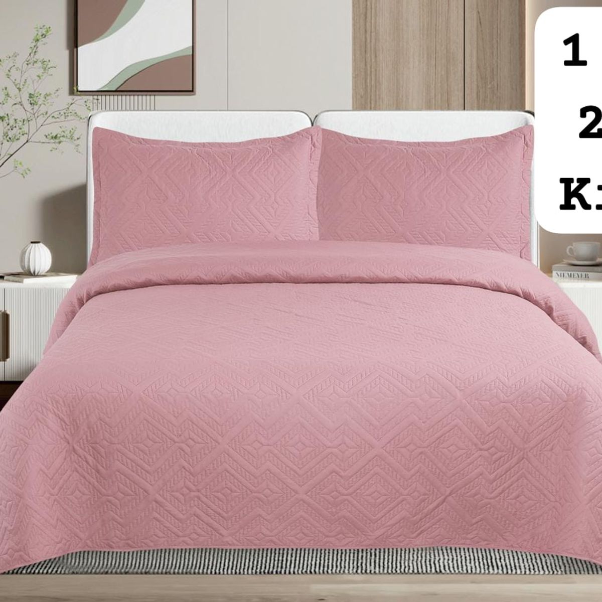 GENERICO - Cubrecamas quilt verano Liso color king