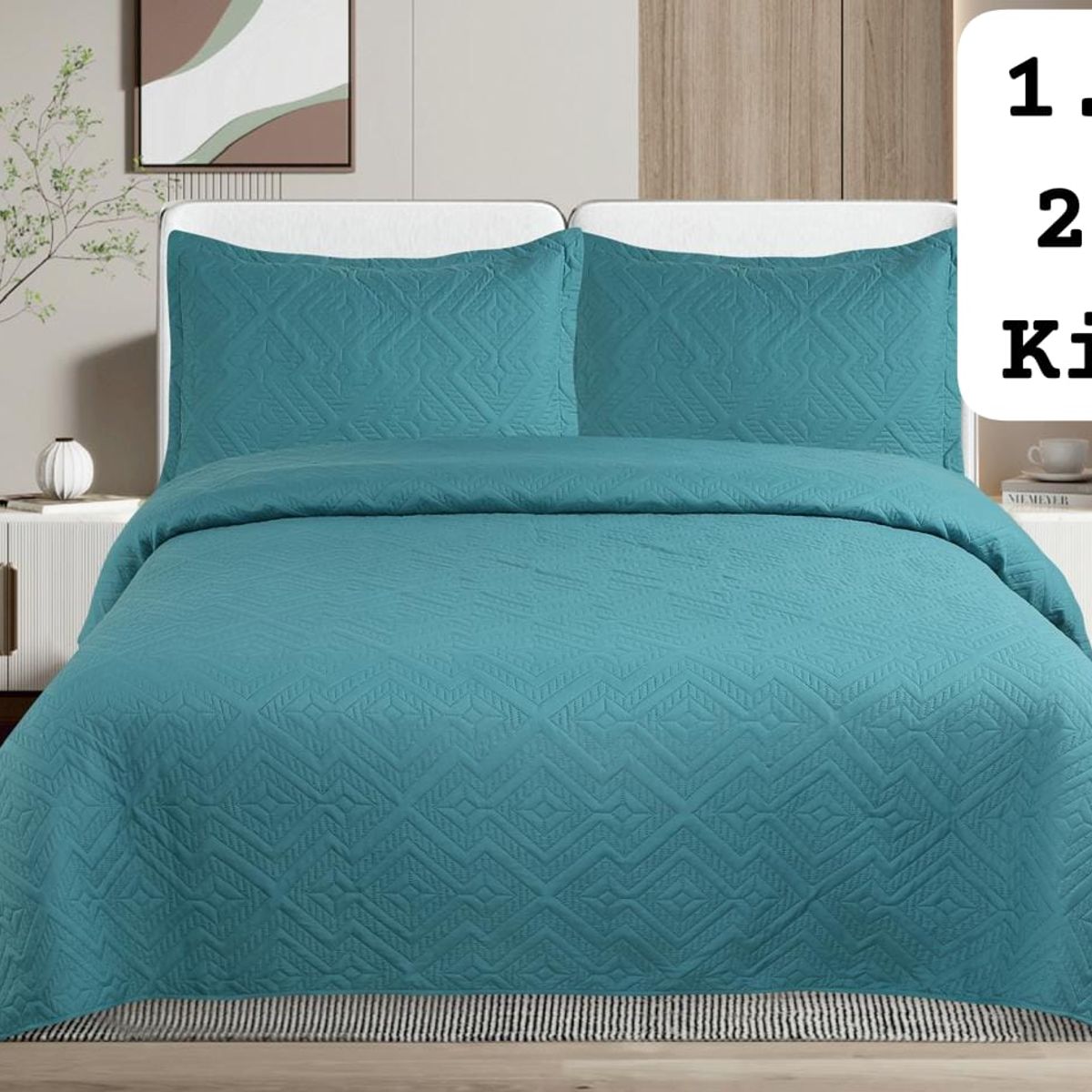 GENERICO - Cubrecamas quilt verano Liso color king