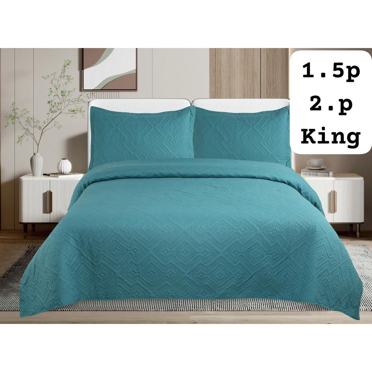 GENERICO - Cubrecamas quilt verano Liso color king