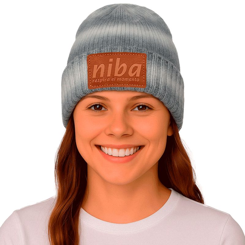 NIBA - Gorro Lana Arcoíris Gris Niba