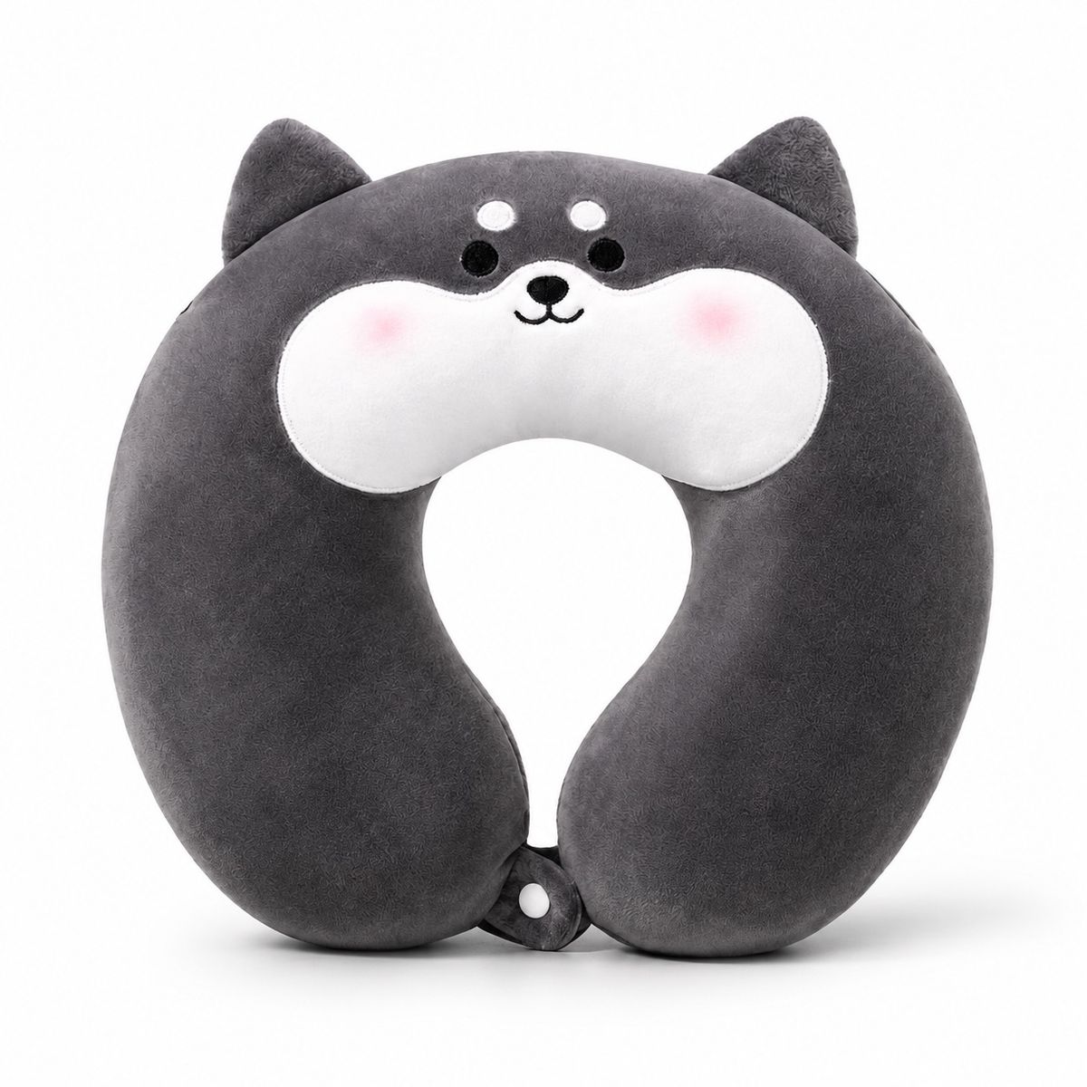 GENERICO - Almohada de viaje cojín de cuello con diseño de perro shiba gris