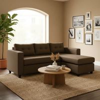 Sofá Seccional 4 Cuerpos Derecho - Café Repelente a Líquidos