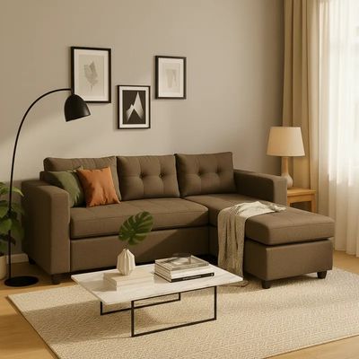 Imagen 2 del producto Sofá Seccional 4 Cuerpos Derecho - Café Repelente a Líquidos