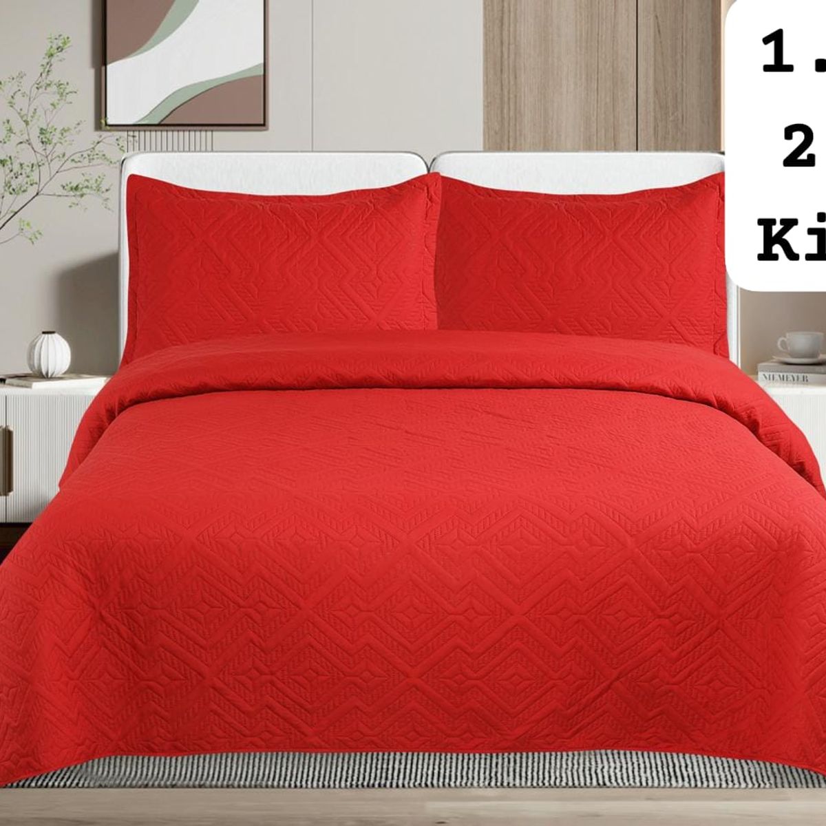 GENERICO - Cubrecamas quilt verano Liso color king