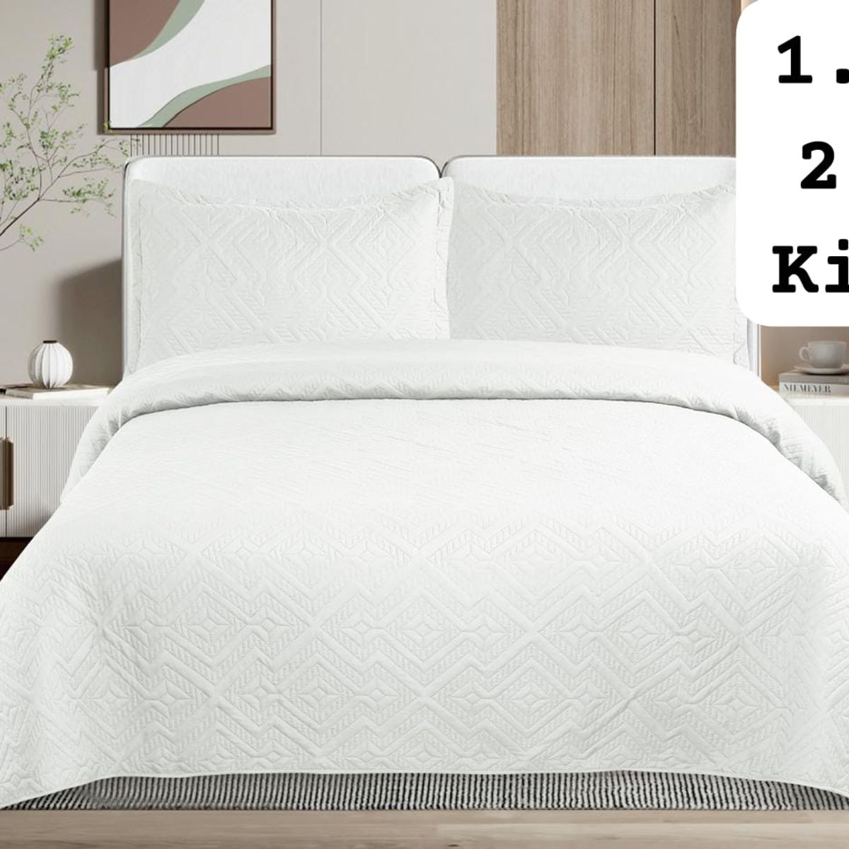 GENERICO - Cubrecamas quilt verano Liso color king