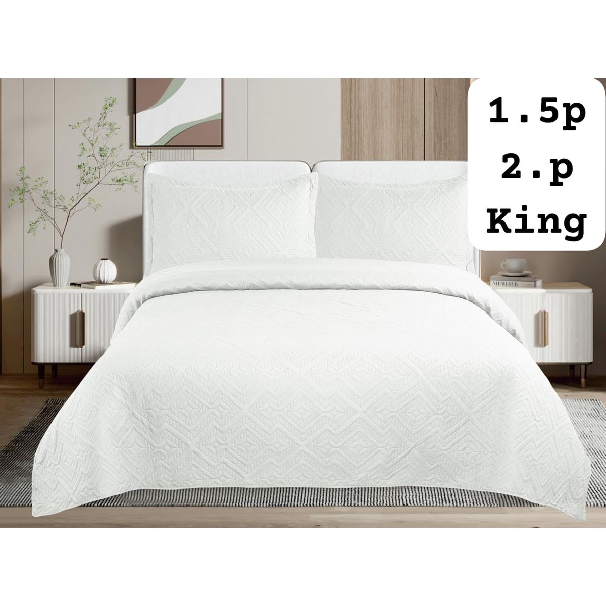 GENERICO - Cubrecamas quilt verano Liso color king