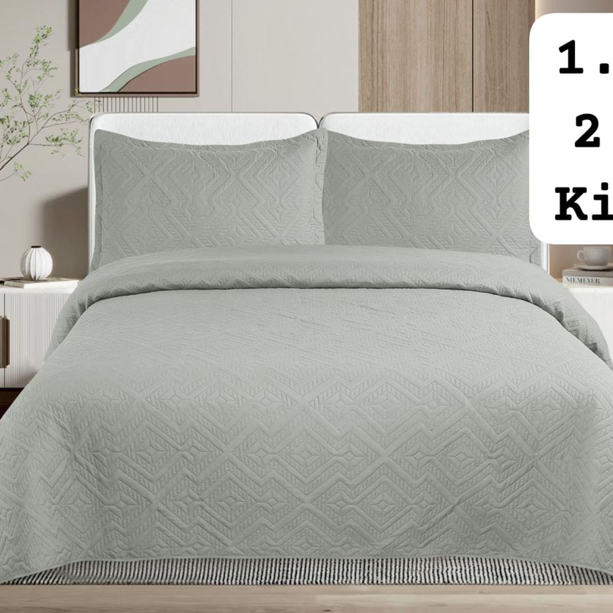 GENERICO - Cubrecamas quilt verano Liso color king