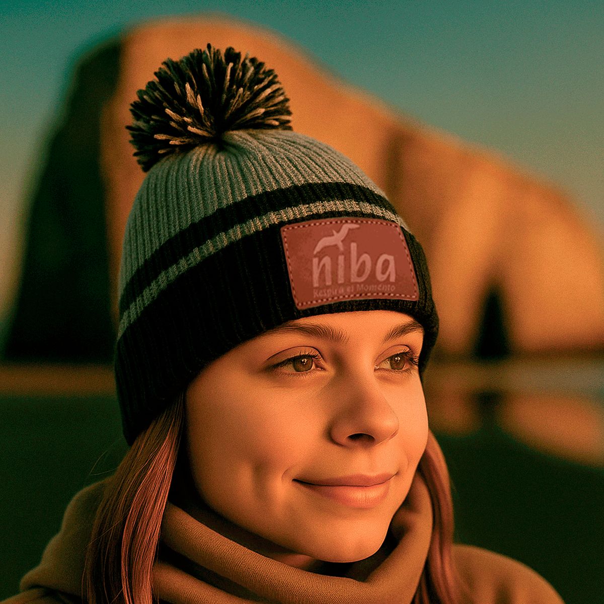 NIBA - Gorro Lana Laguna Dial Negro Gris Niba