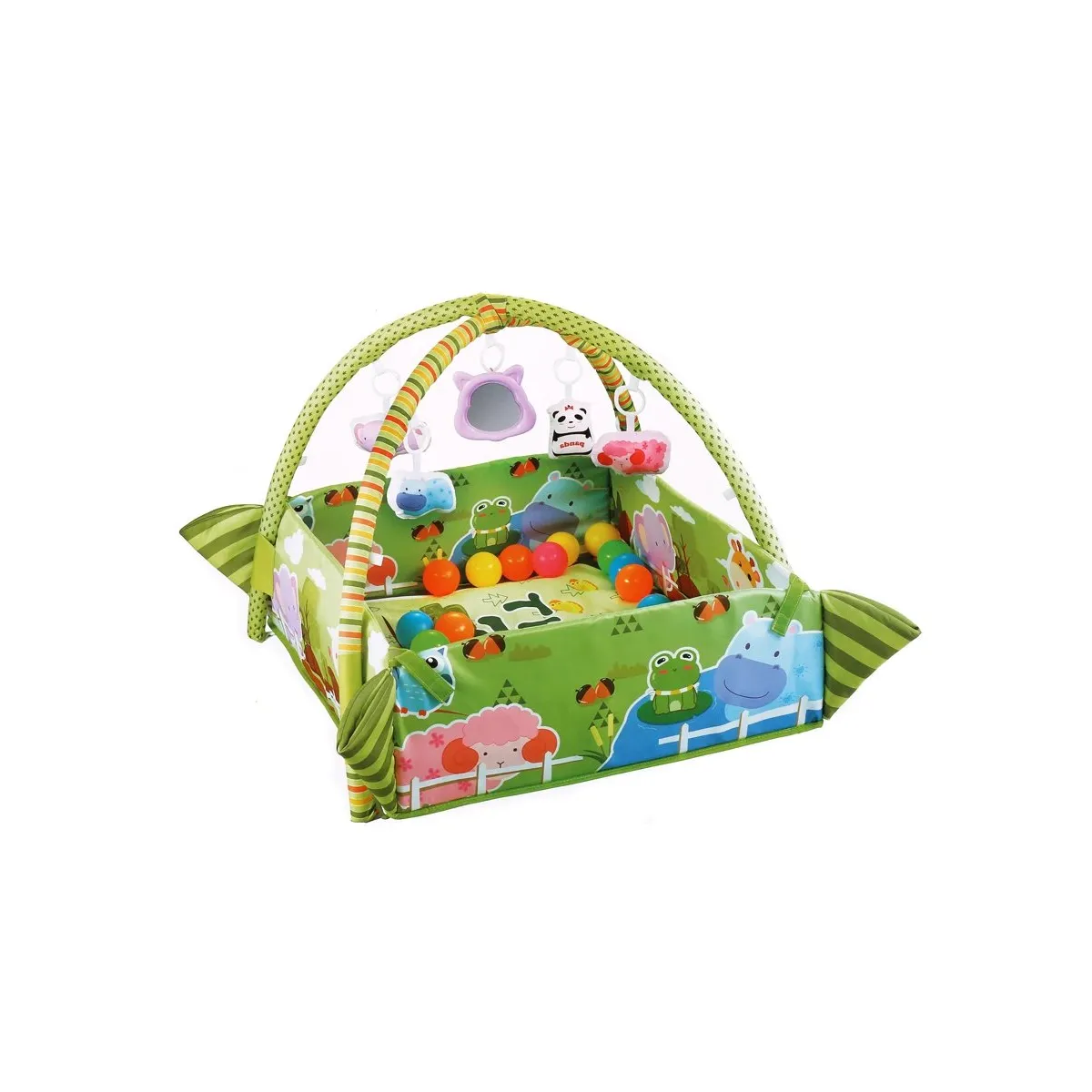 PELLITOS - GIMNASIO INTERACTIVO PARA  BEBE GRANJA  CON PELOTITAS