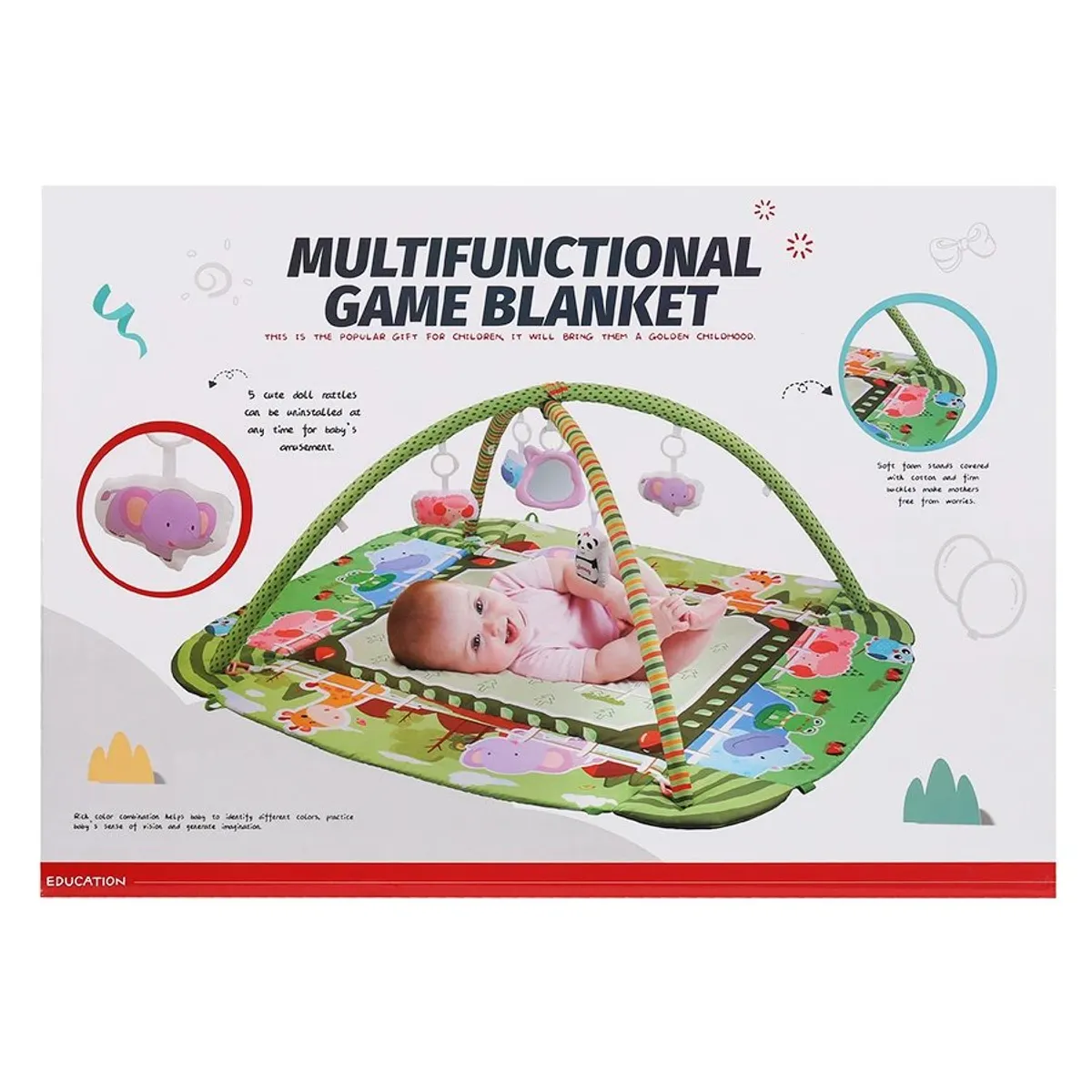 PELLITOS - GIMNASIO INTERACTIVO PARA  BEBE GRANJA  CON PELOTITAS