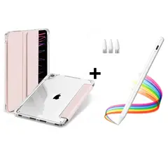 GENERICO - PACK Funda Clear Case ROSA Para iPad 10.2 + Lápiz Tactil
