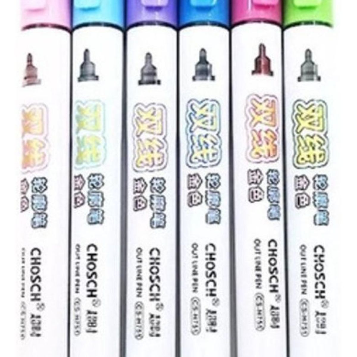 GENERICO - Marcadores Metalicos Outline Pen 6 Colores Profesionales