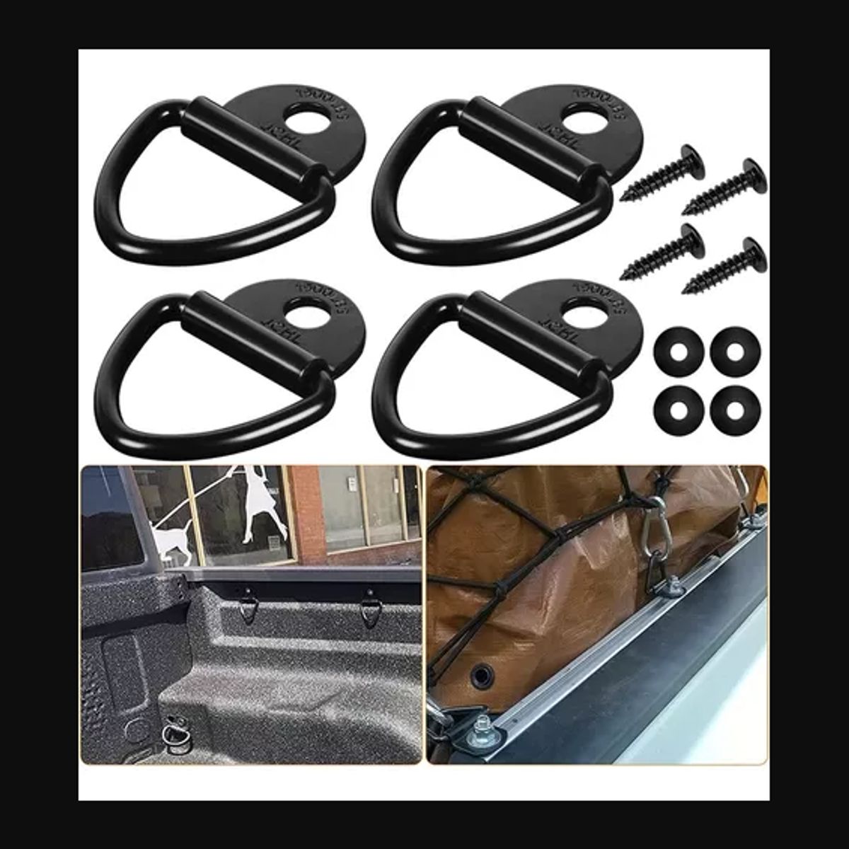 GENERICO - 4 Anclajes De Amarre De Carga Ganchos De Amarre De Remolque