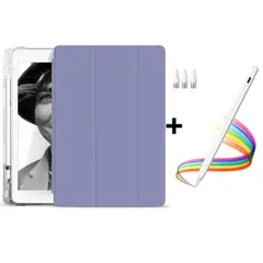 GENERICO - PACK Funda Clear Case PURPURA Para iPad 10.9 + Lápiz Tactil