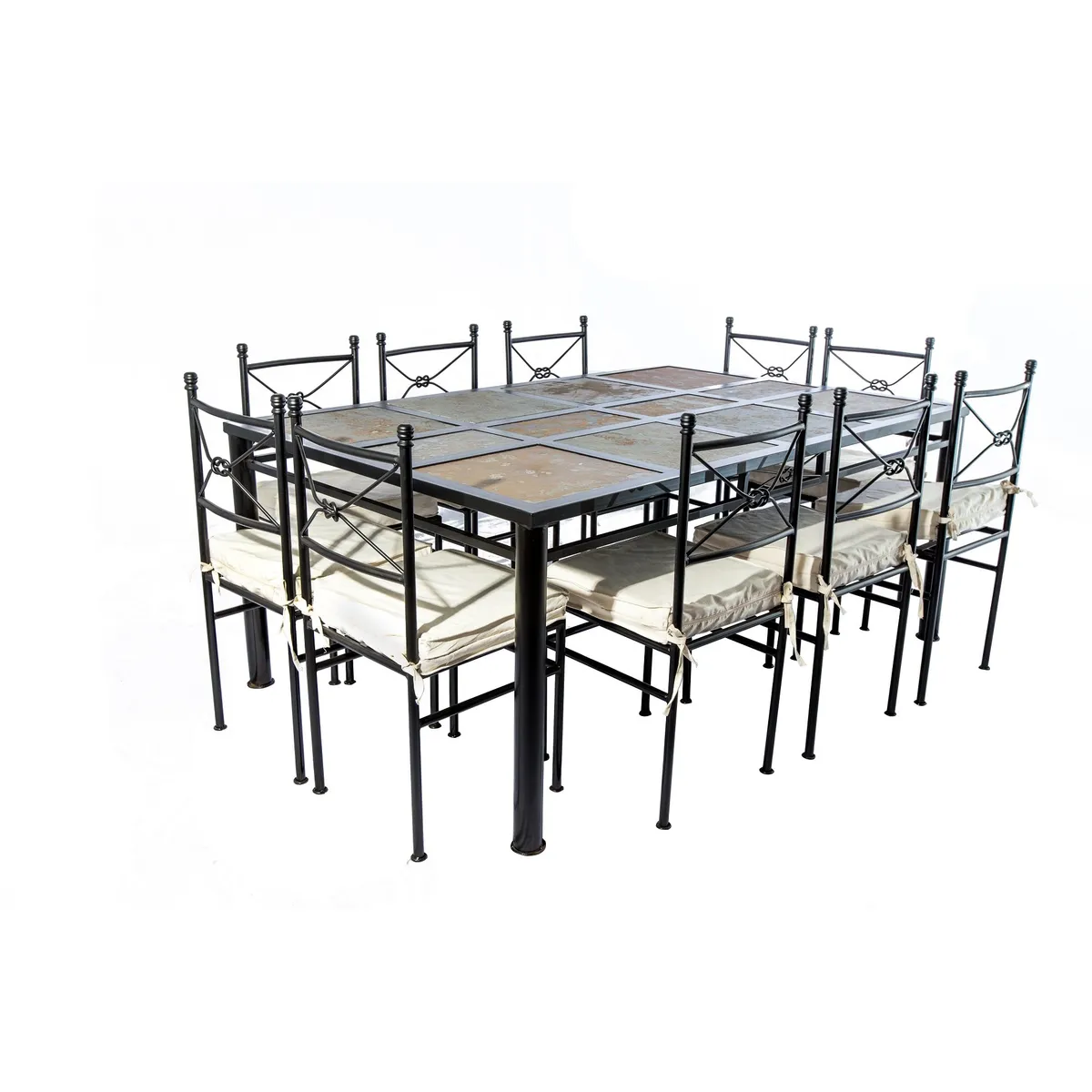 MUEBLES Y TERRAZAS - Comedor franja nudo 10 personas