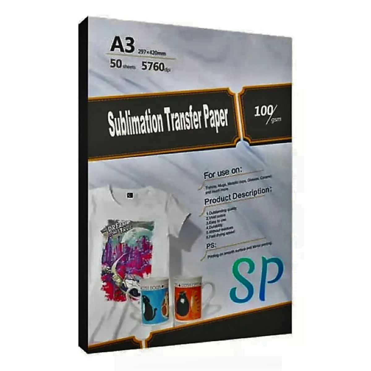 GENERICO - Papel Sublimación A3 De 100 g X 50 Hojas Rosada Premium