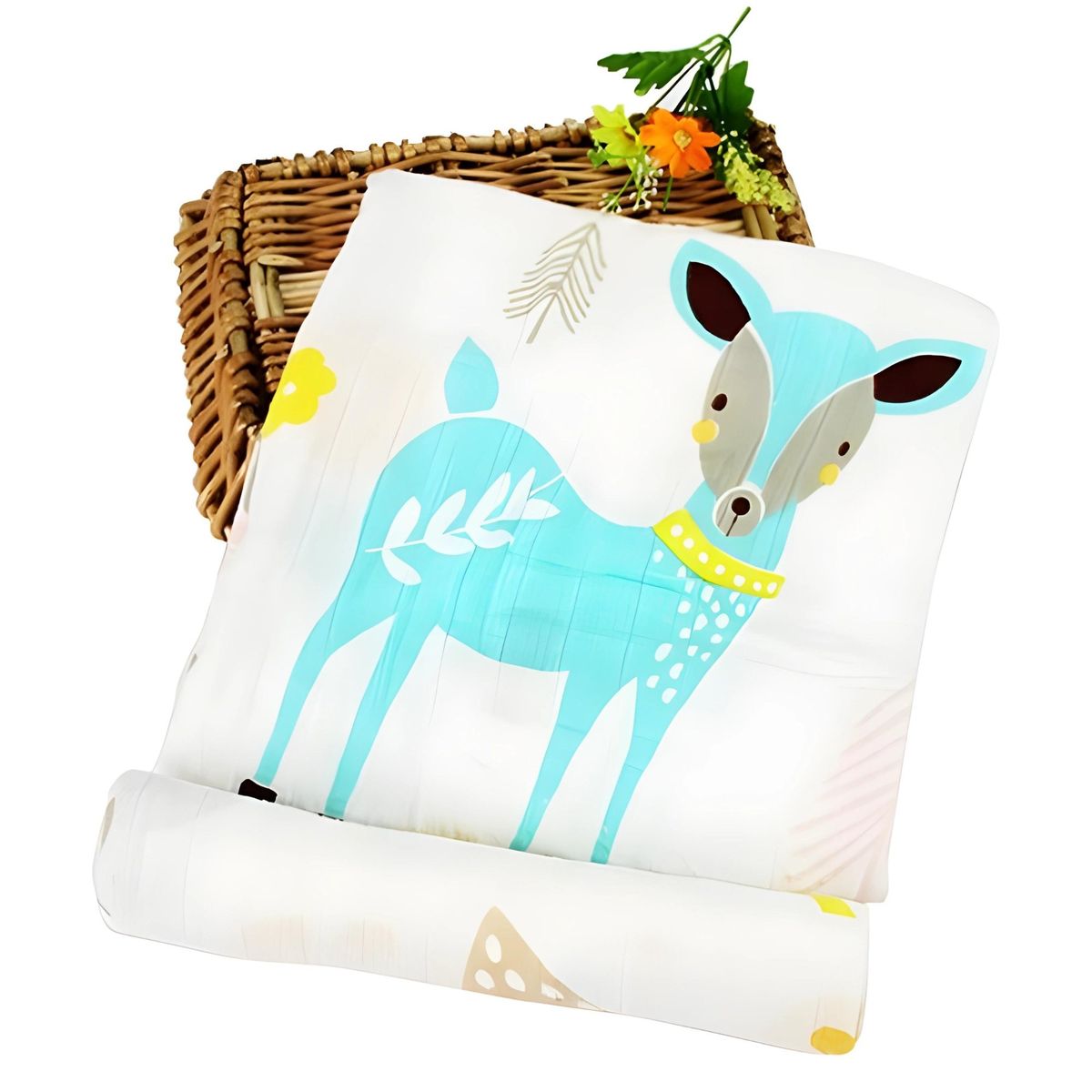 PELLITOS - TUTO BEBE MANTA ENVOLVER MUSELINA 100 ALGODON 120X120 CIERVO