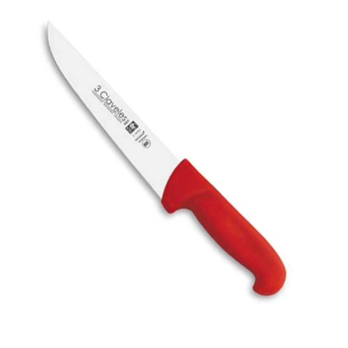3 CLAVELES - Cuchillo Carnicero 20 cm Rojo
