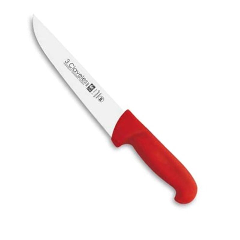 3 CLAVELES - Cuchillo Carnicero 20 cm Rojo