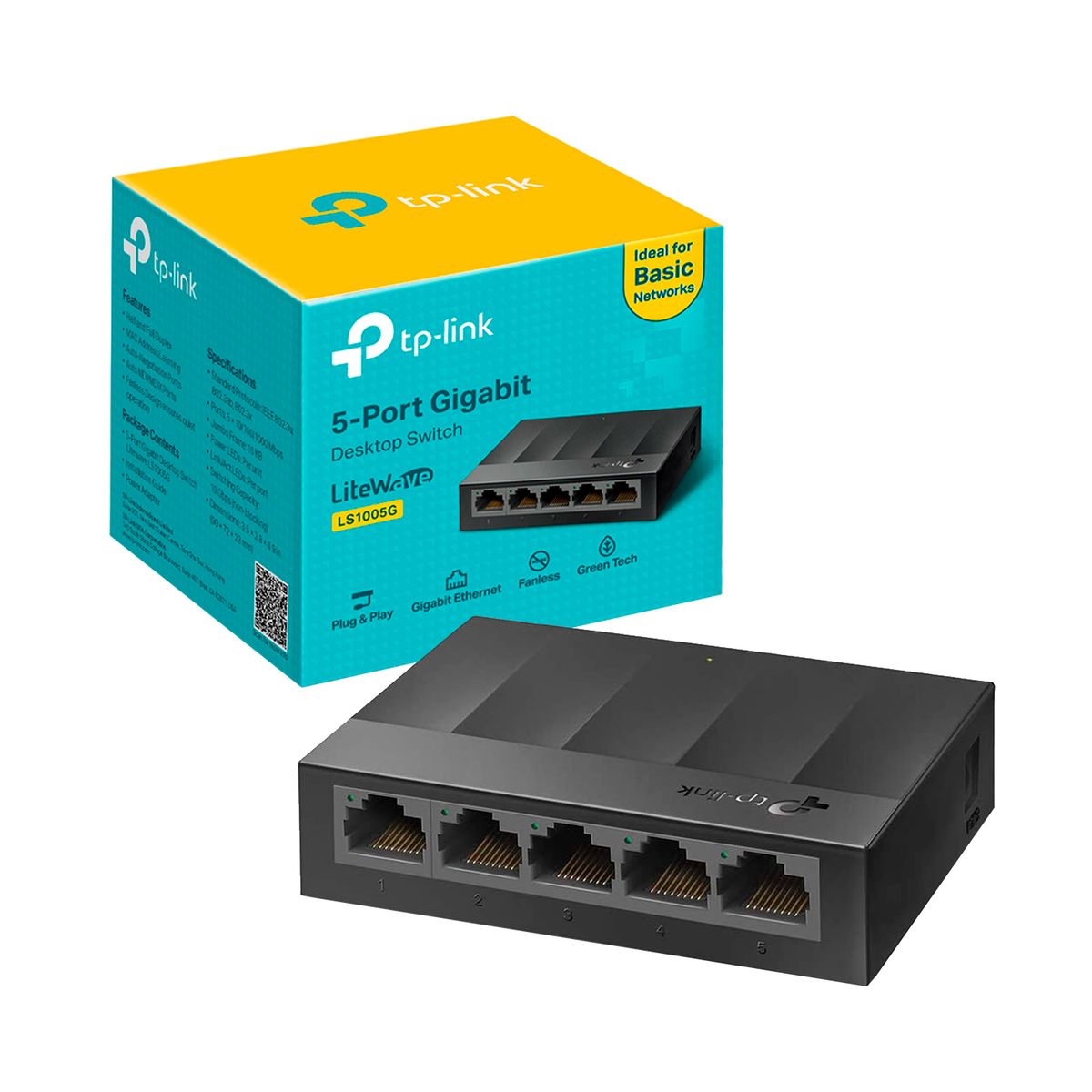 TP LINK - Switch TP-Link LiteWave LS1005G 5-Port RJ45 10/100/1000Mbps