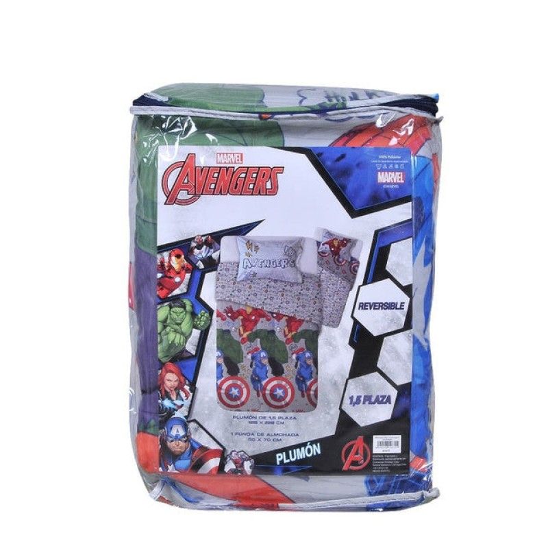 MASHINI - Plumón Microfibra Infantil 1.5 Plazas Avengers