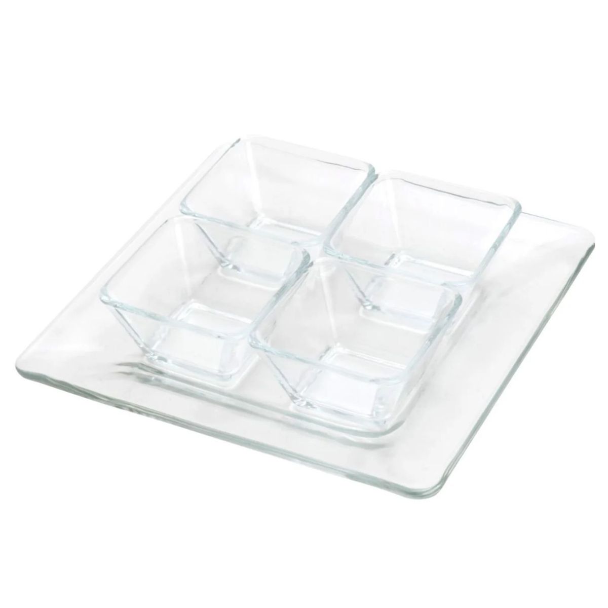 LIBBEY - Juego De Bowls + Plato De Servicio Para Picoteo