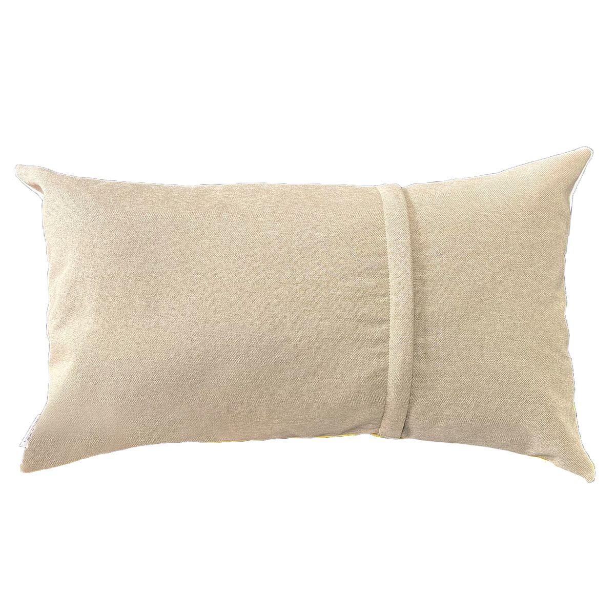 ELIZABETH PEPER - Funda Cojín Decorativo diseño Amarillo Blanco Ecocuero 80X40