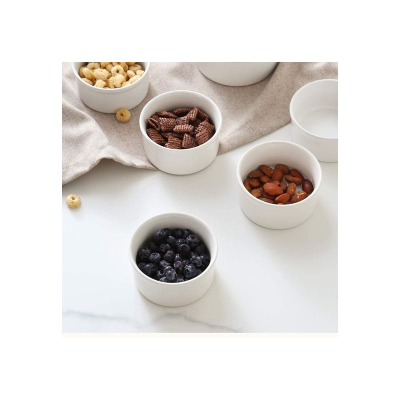 IMAHE - Set De 6 Ramekin Recipiente Porcelana Redondo Contemporáneo 15 x 1 Cm IMAHE