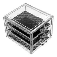 GENERICO - Cosmetiquero Organizador Transparente Multiuso Acrílico 3 Cajones