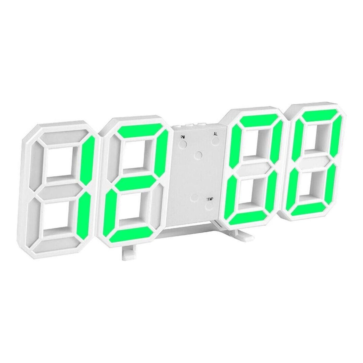 GENERICO - Reloj Despertador Digital Led 3d De Escritorio O Muro - Verde