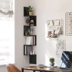 GENERICO - Repisas Esquinera de MDF Rack Librero Armable Negro Modelo 10
