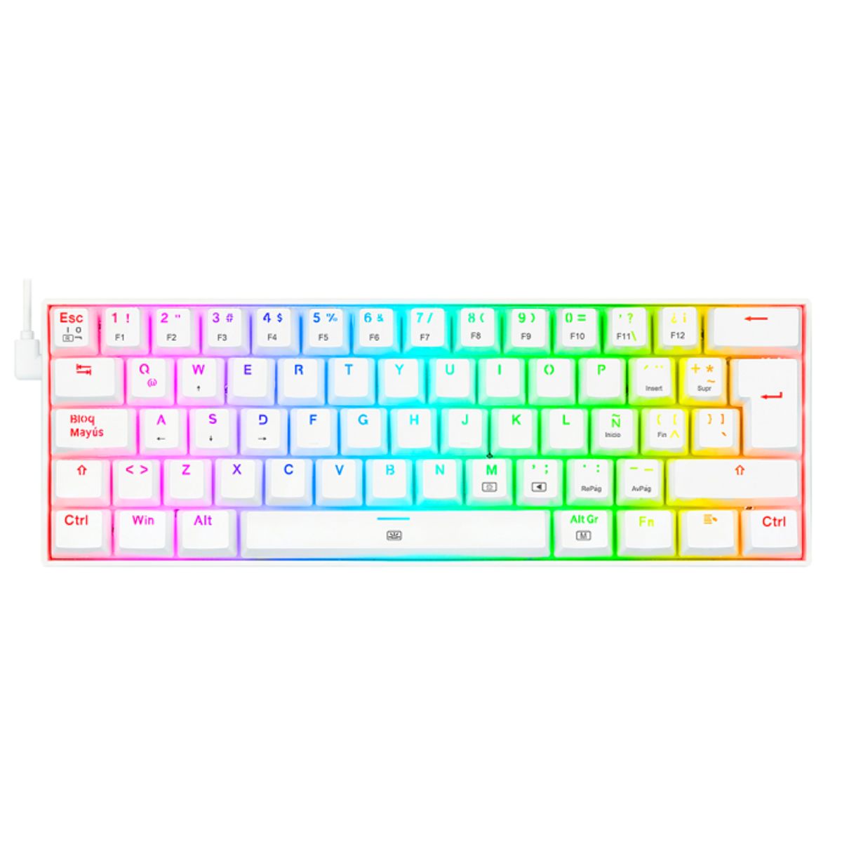 REDRAGON - Teclado Redragon Dragonborn K630 Rgb Sw Cafe Español White