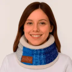 NIBA - Bufanda Cuello Lana Circular Azul Celeste
