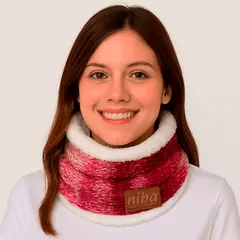NIBA - Bufanda Cuello Lana Circular Rosa