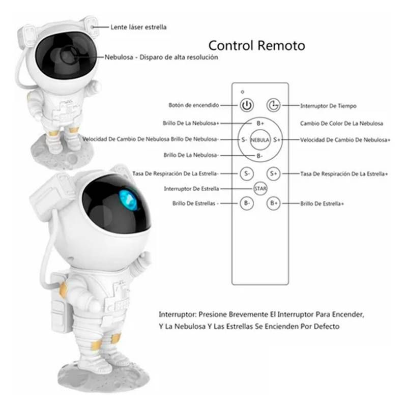 GENERICO - Proyector de Galaxia ASTRONAUTA Control Remoto