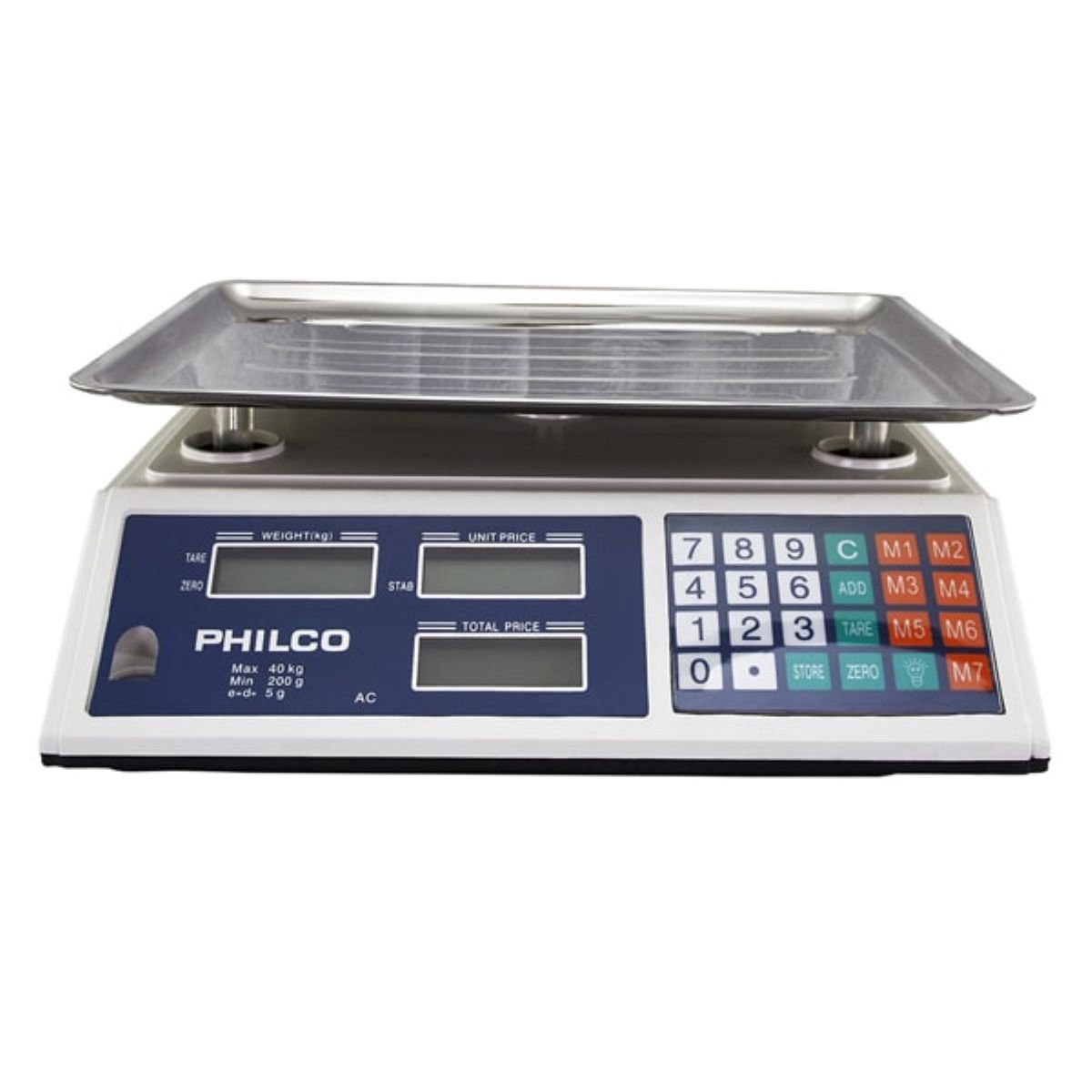 PHILCO - Balanza Pesa Digital Comercial Recargable Hasta 40Kg Philco