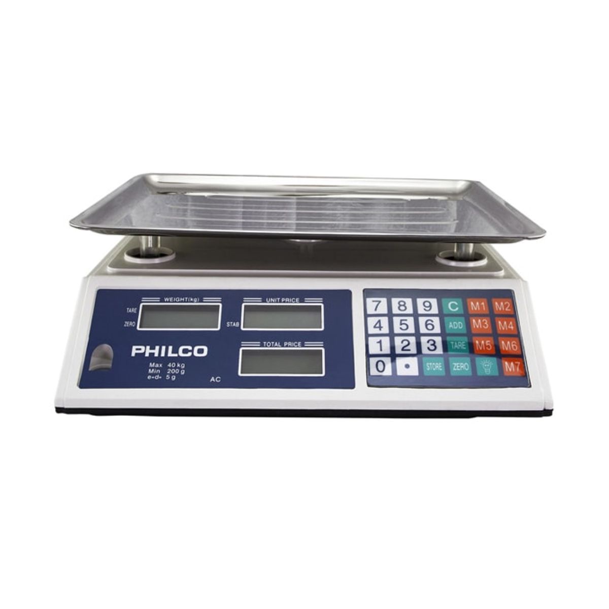 PHILCO - Balanza Pesa Digital Comercial Recargable Hasta 40Kg Philco