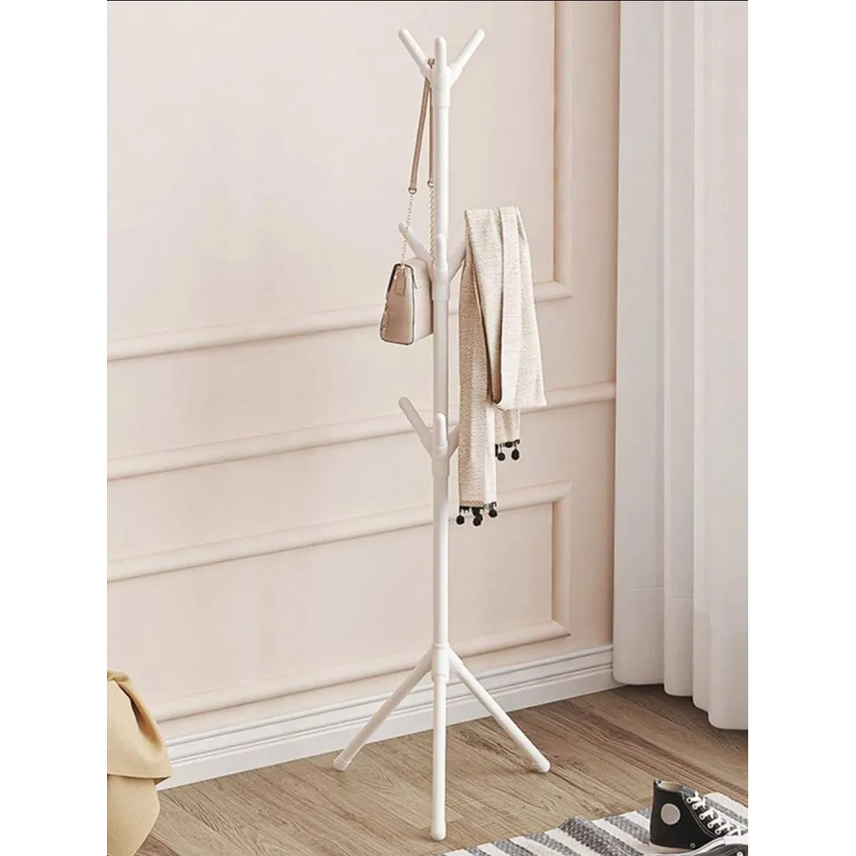 GENERICO - Perchero Para Ropa Y Sombreros 9 Ganchos Blanco