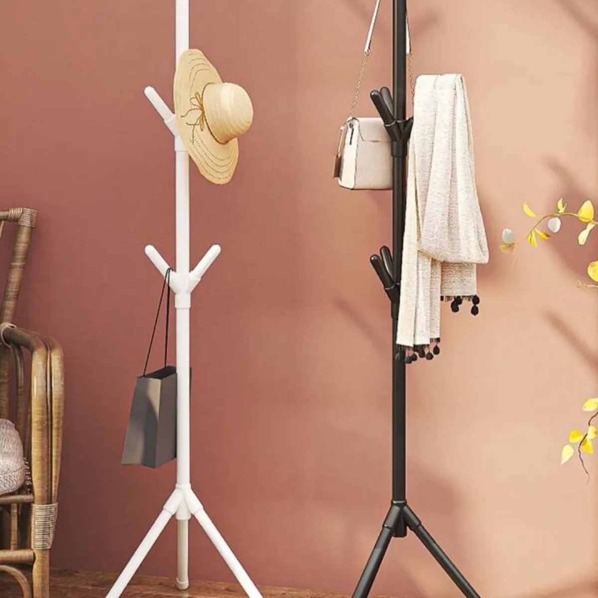 GENERICO - Perchero Para Ropa Y Sombreros 9 Ganchos Blanco