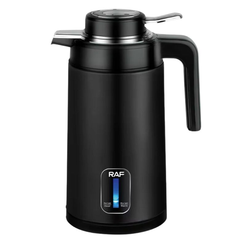 RAF - Termo Hervidor Eléctrico Acero Inoxidable 2 Litros Negro